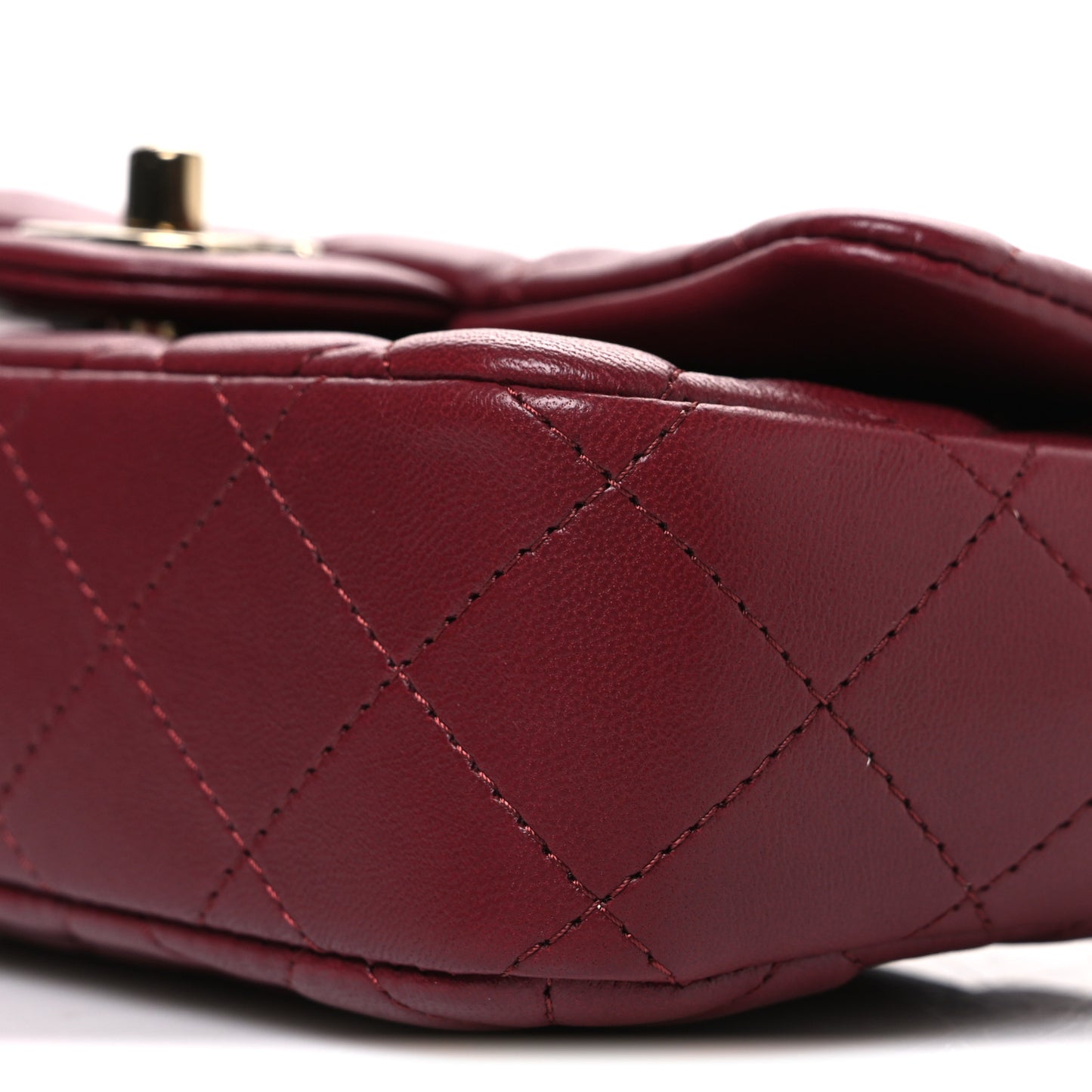 Lambskin Quilted Extra Mini Flap Bag Burgundy