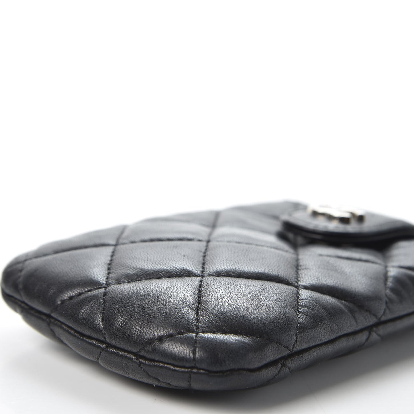 Lambskin Quilted Phone Case Black