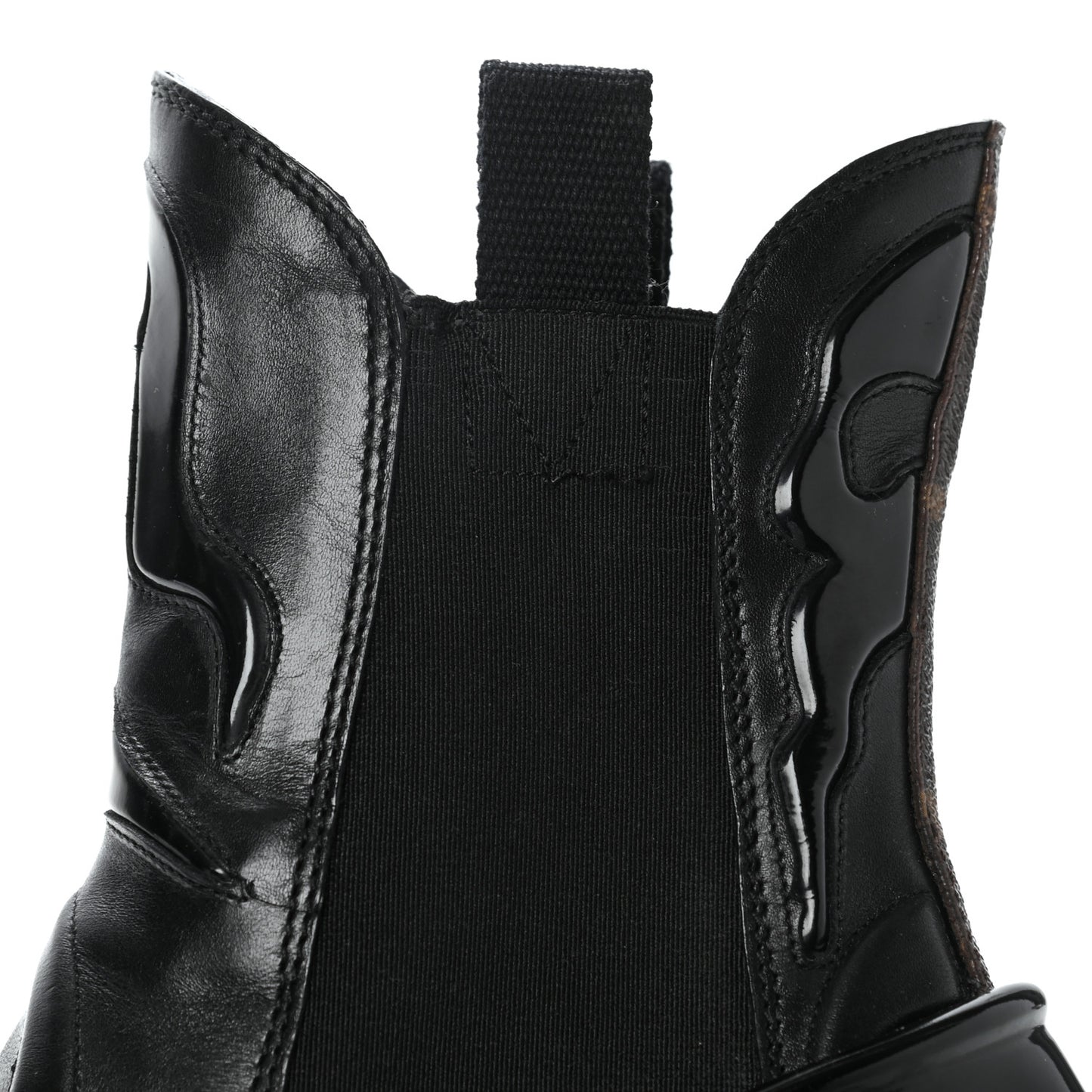 Patent Calfskin Monogram Fireball Ankle Boots 39 Black