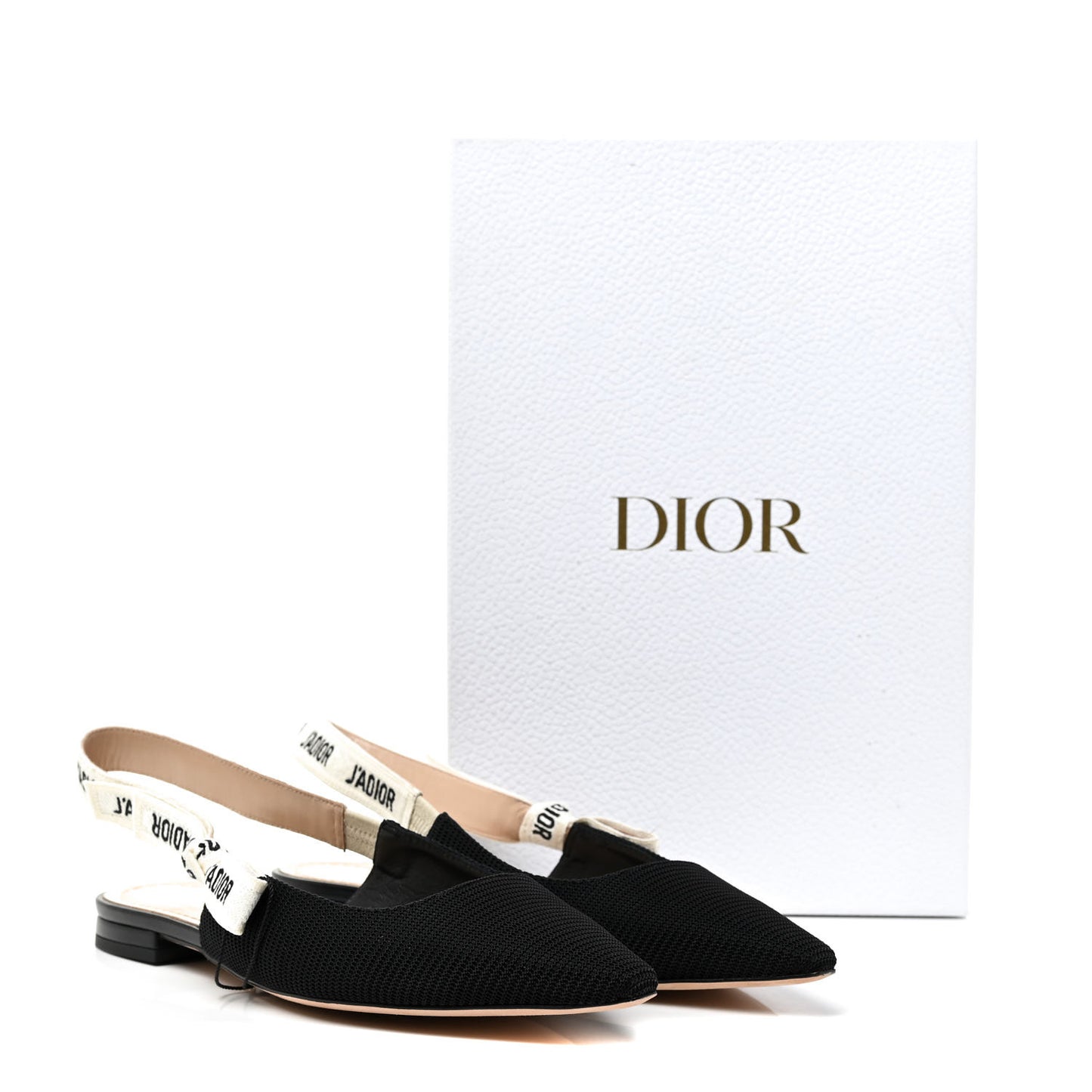 Technical Canvas Ribbon J'Adior Slingback Ballet Flats 40 Black
