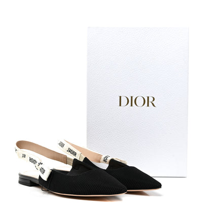 Christian Dior Technical Canvas Ribbon J'Adior Slingback Ballet Flats 40 Black 27 of 28