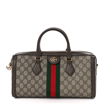 Gucci GG Supreme Monogram Web Medium Ophidia Boston Brown 1 of 11