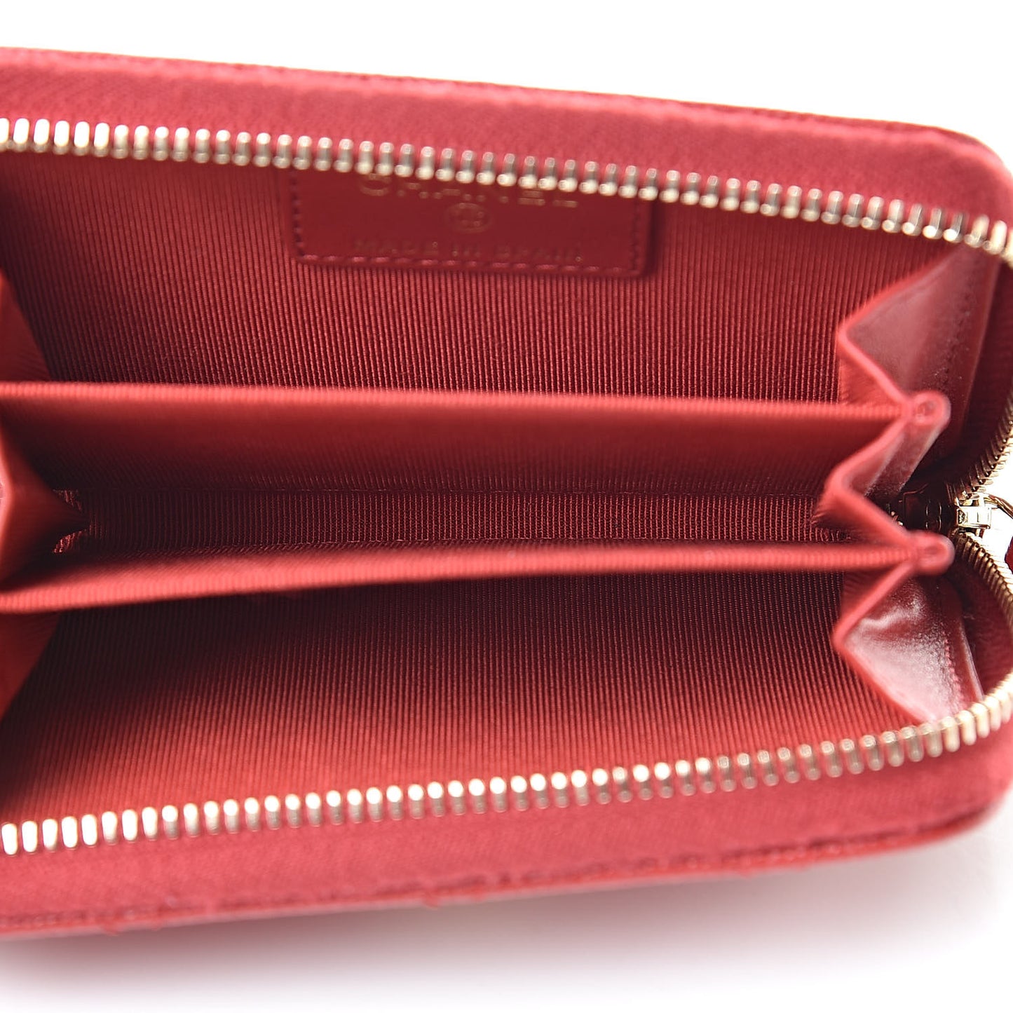 Caviar Quilted Zip Coin Purse Red