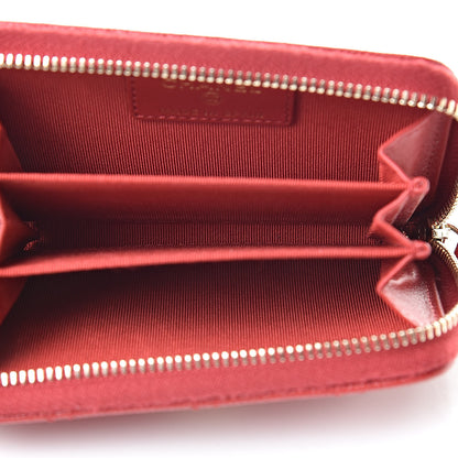 Chanel Caviar Quilted Zip Coin Purse Red 5 of 9