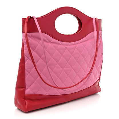 Chanel Lambskin Quilted Large 31 Shopping Bag Pink Light Red 3 of 11