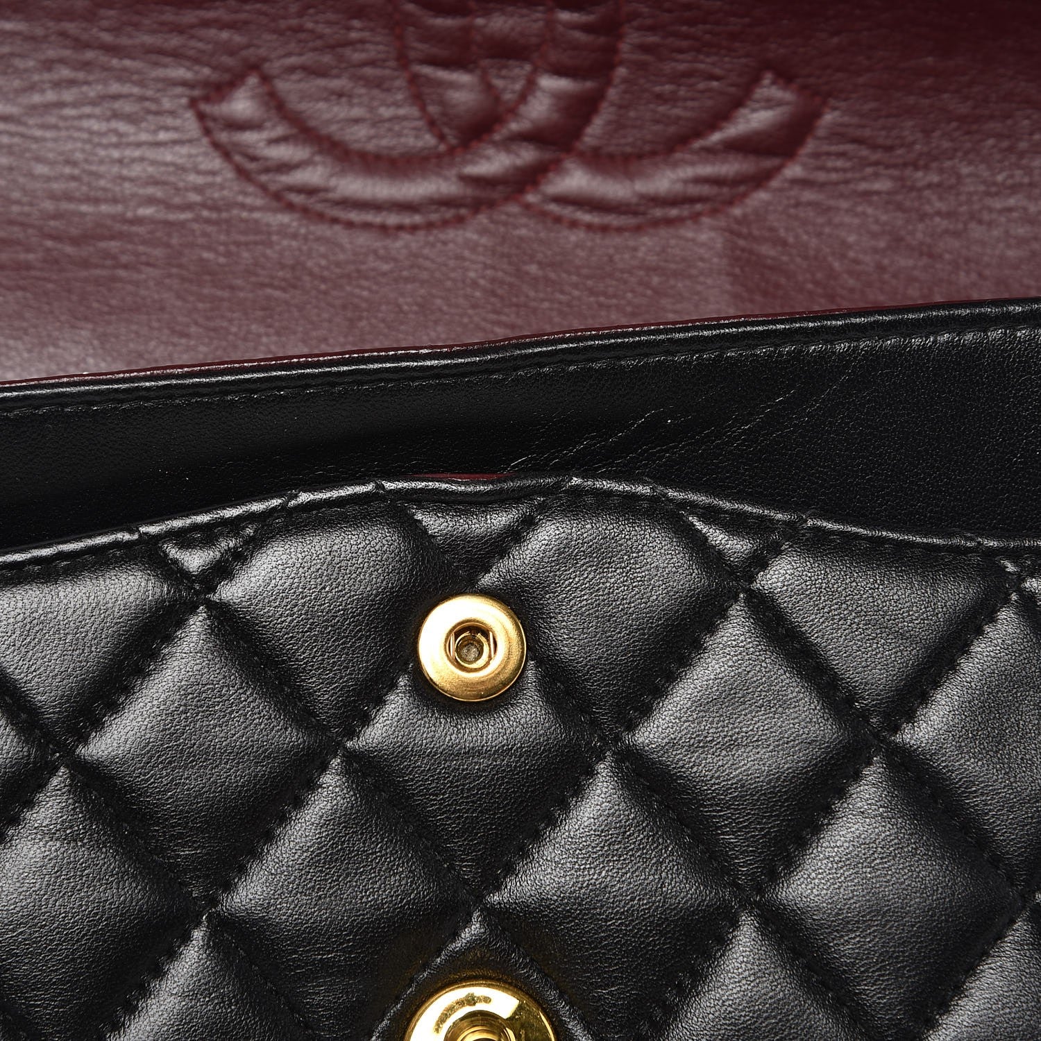 Chanel Lambskin Quilted Medium Double Flap Black 13 of 14