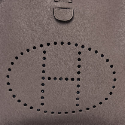 Hermes Taurillon Clemence Evelyne III GM Gris Asphalte 8 of 12