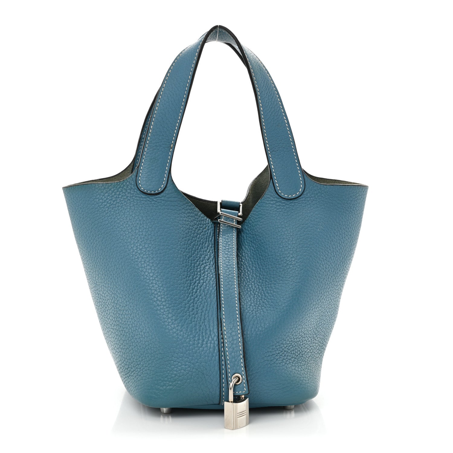 Hermes Taurillon Clemence Picotin Lock 18 PM Blue Jean 1 of 13