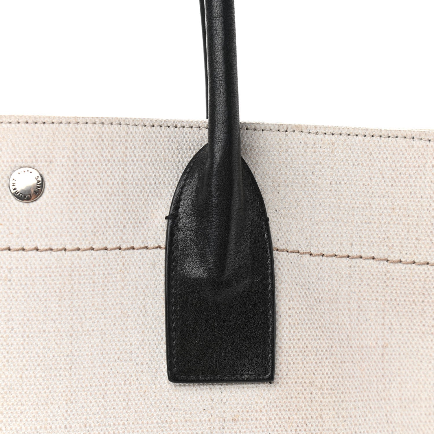 Saint Laurent Linen Calfskin Rive Gauche Tote Optic White 11 of 12