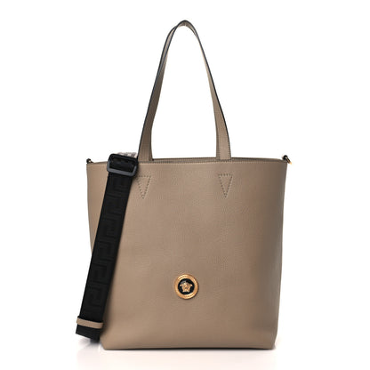 Versace Grained Calfskin Medusa Tote Beige 3 of 9