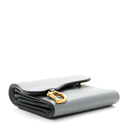 Christian Dior Goatskin Saddle Lotus Wallet Gray 4 of 6