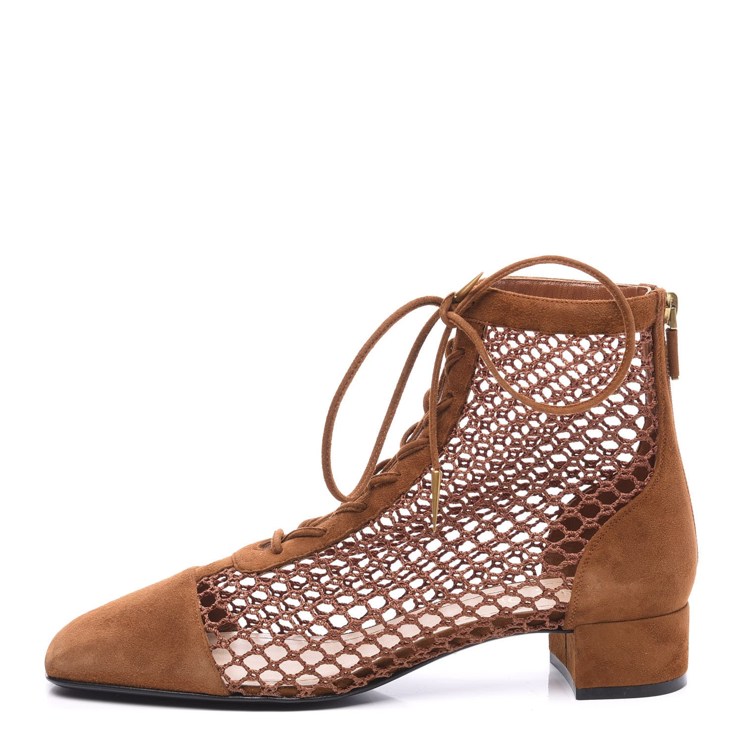 Christian Dior Suede Resille Naughtily-D 30mm Ankle Boots 39 Golden Brown 1 of 11