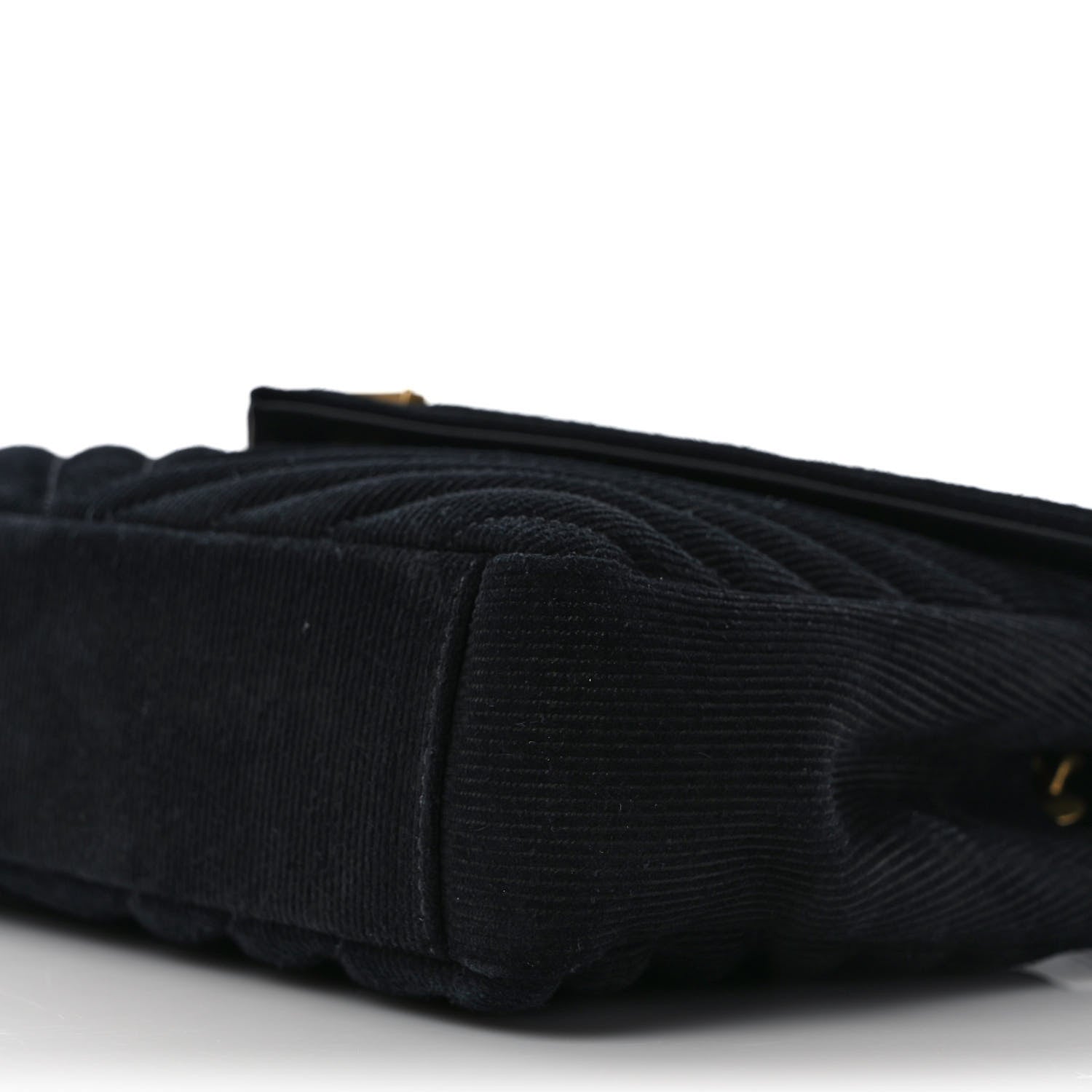 Saint Laurent Corduroy Matelasse Chevron Monogram Medium College Bag Softy Black 8 of 8