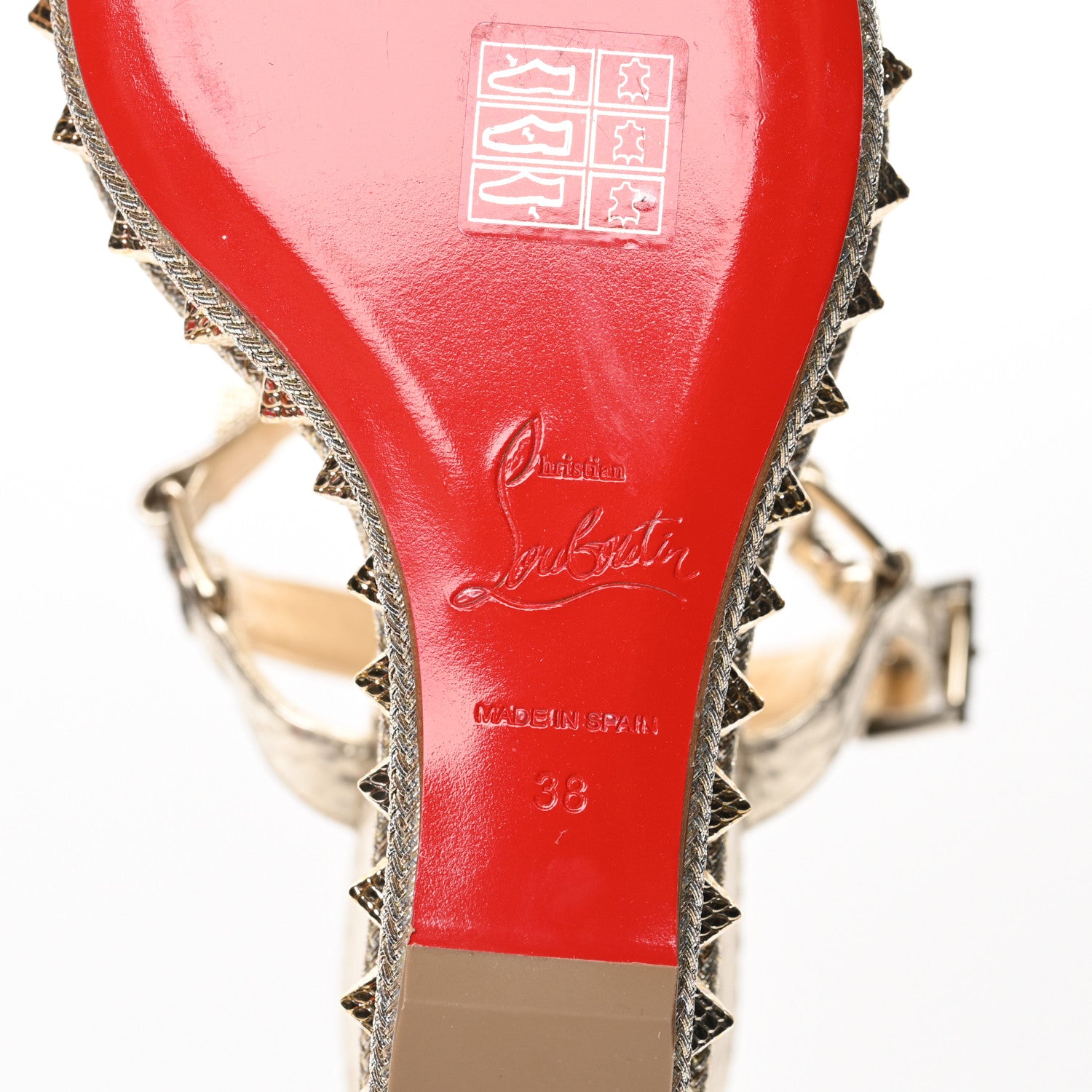Christian Louboutin Calfskin Cubiste Pyraclou 110 Wedge Sandals 38 Platine 7 of 7