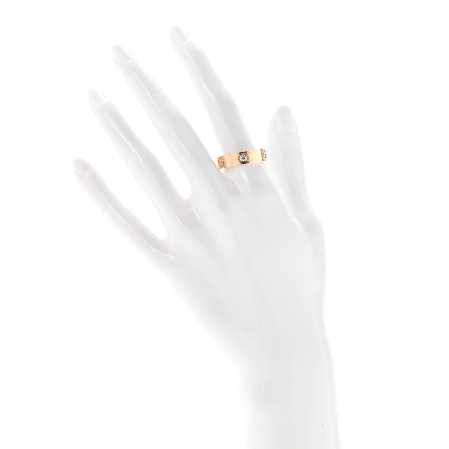 Cartier 18K Yellow Gold 3 Diamond 5.5mm LOVE Ring 58 8.25 2 of 4