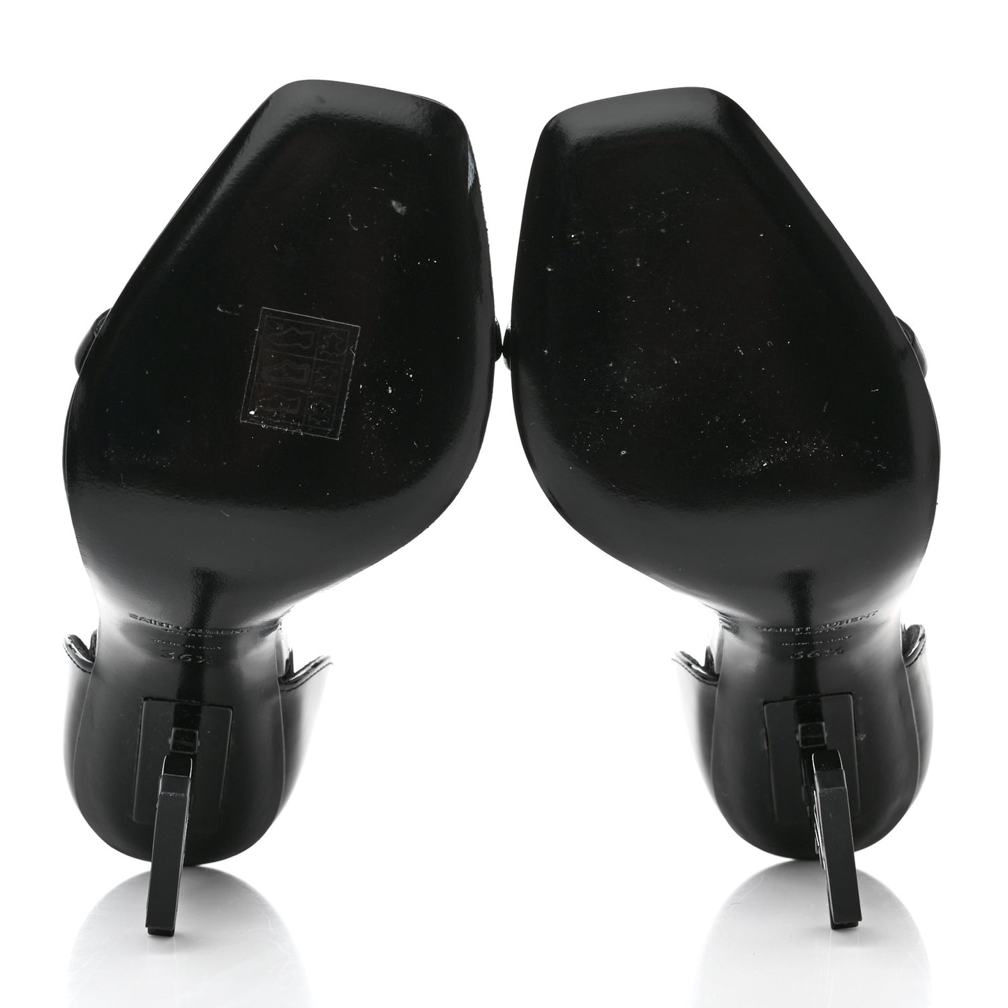Patent Calfskin Opyum 110 Sandals 36.5 Black