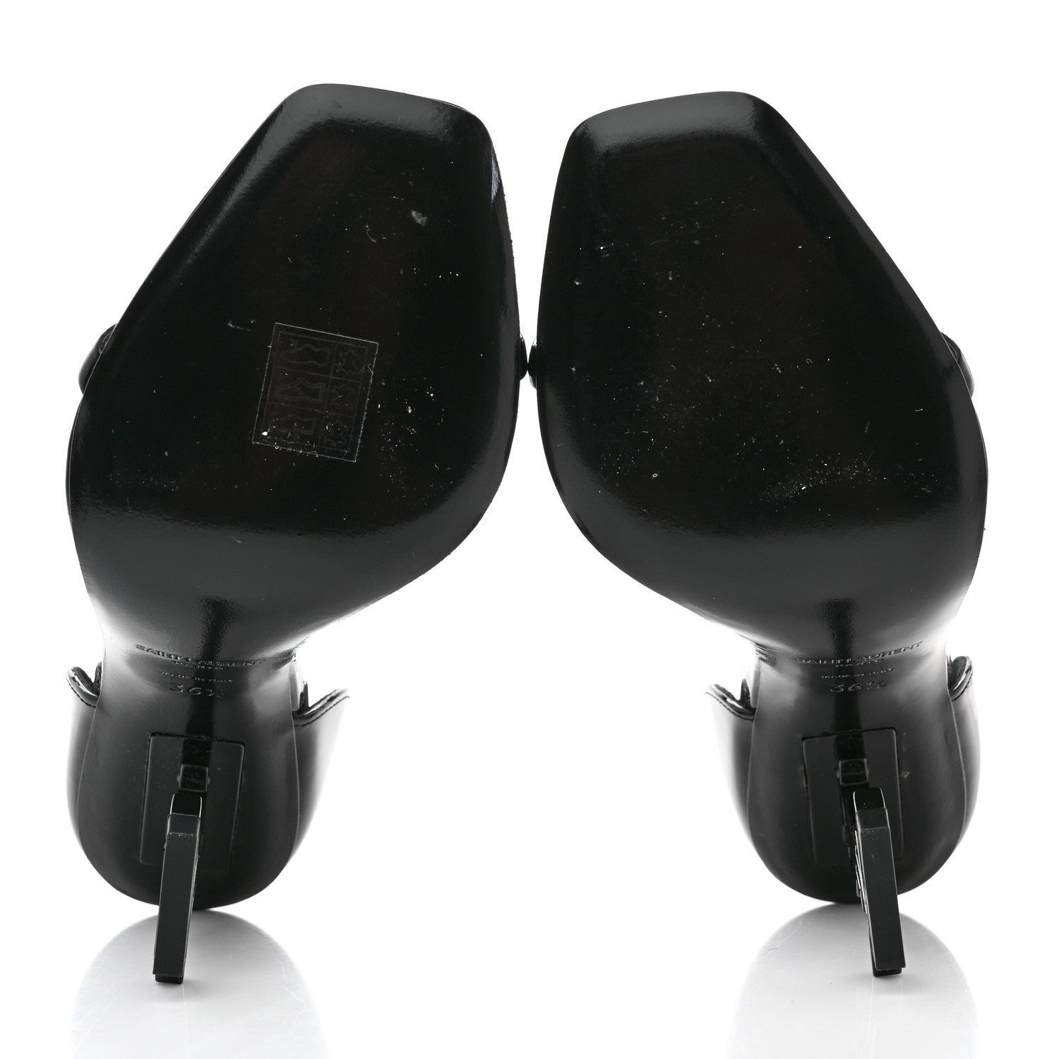 Saint Laurent Patent Calfskin Opyum 110 Sandals 36.5 Black 5 of 8