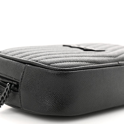 Saint Laurent Grain De Poudre Matelasse Monochrome Monogram Mini Lou Camera Bag Black 9 of 11