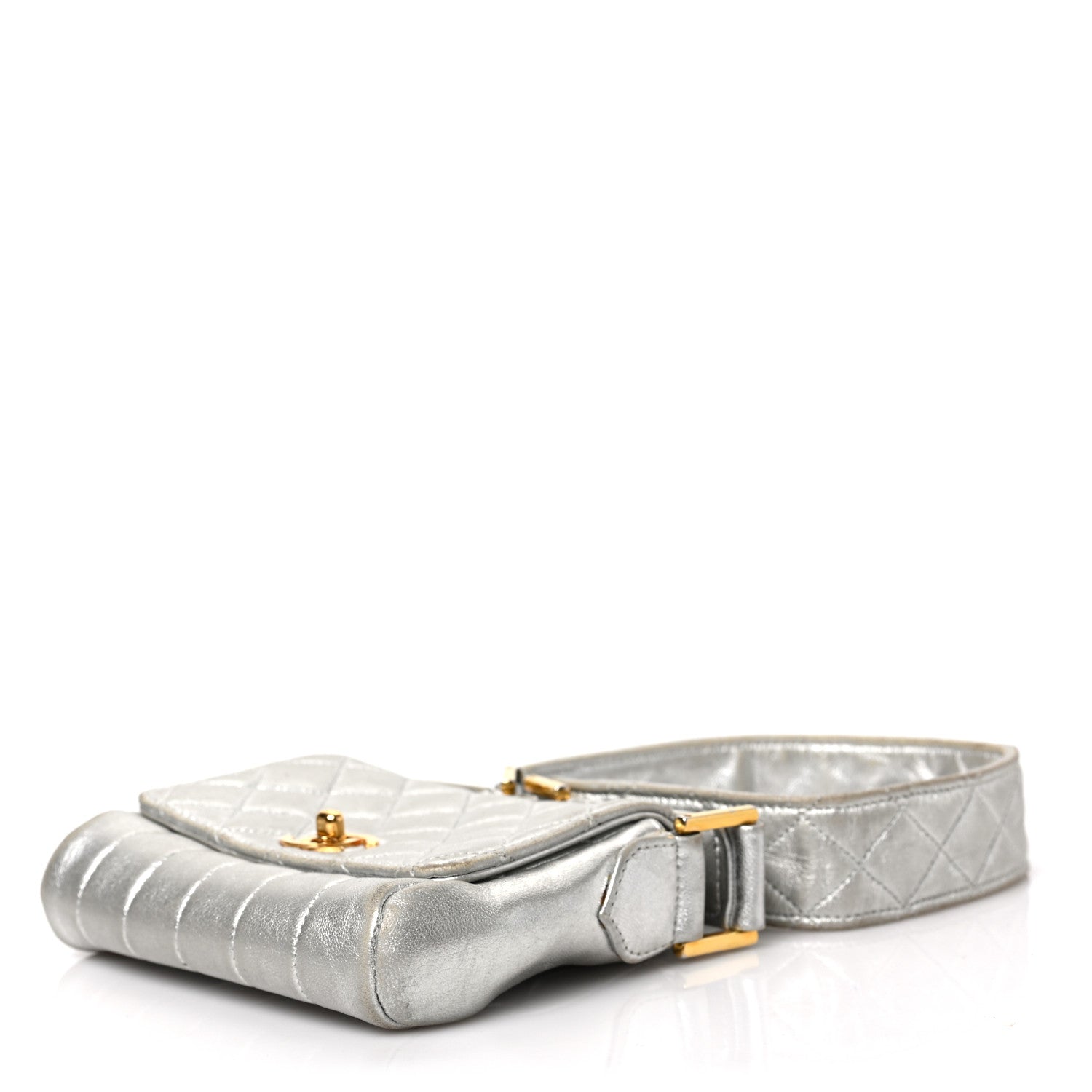 Chanel Metallic Lambskin Quilted Micro Flap Silver 8 of 8