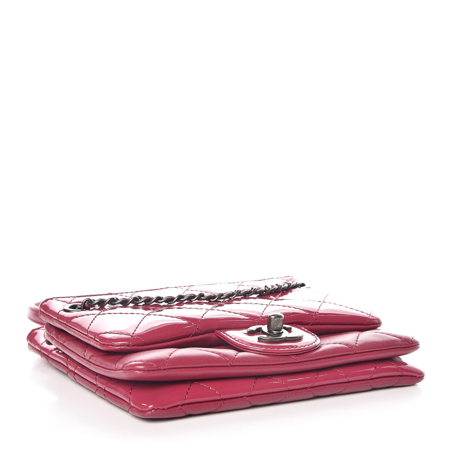 Chanel Patent Quilted Crossbody Pink 4 of 11