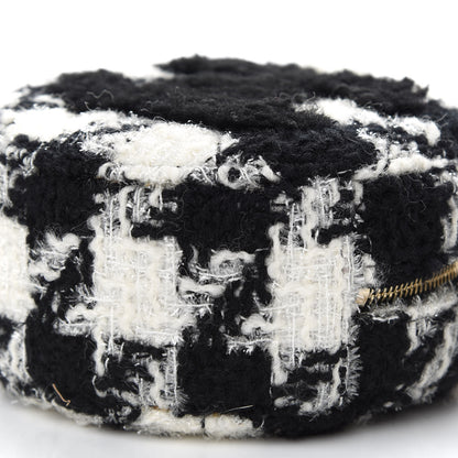 Chanel Tweed Shearling Round Clutch With Chain and Coin Purse Black and White 9 of 10