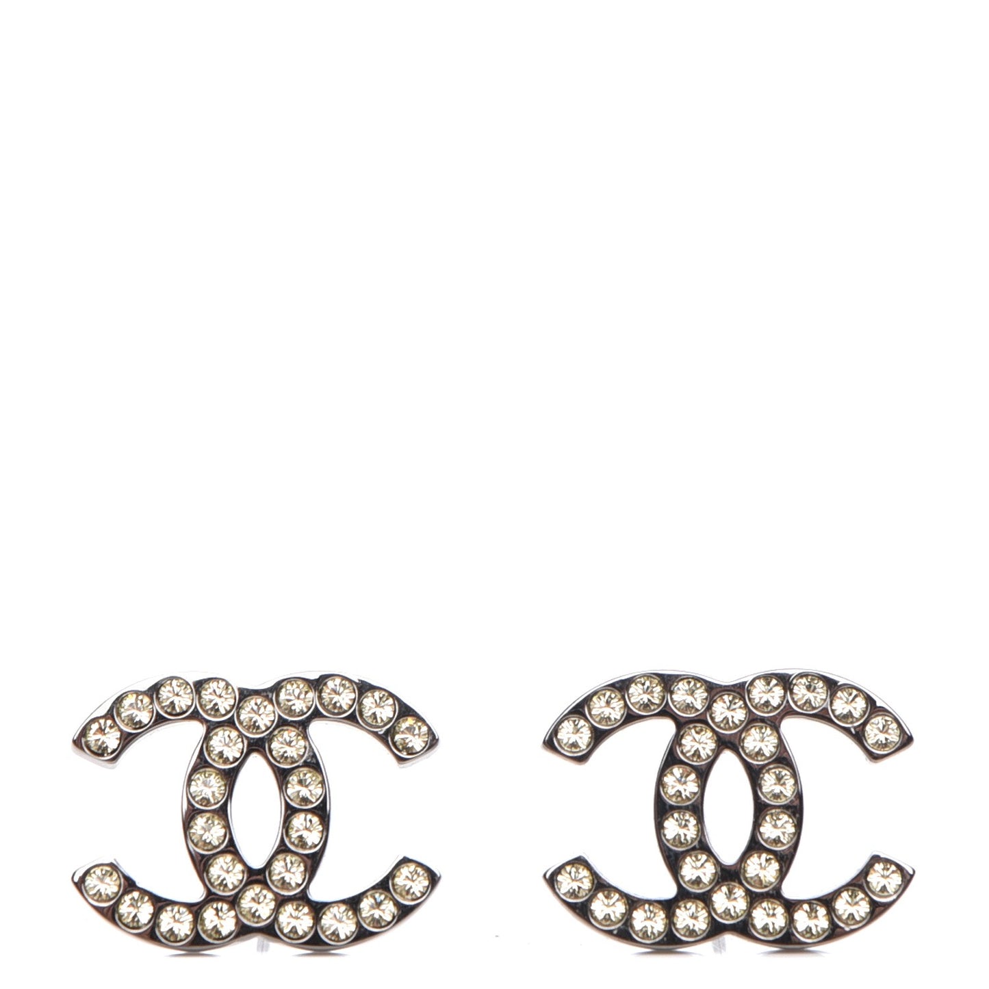 Crystal CC Earrings Ruthenium