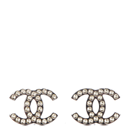 Chanel Crystal CC Earrings Ruthenium 1 of 4