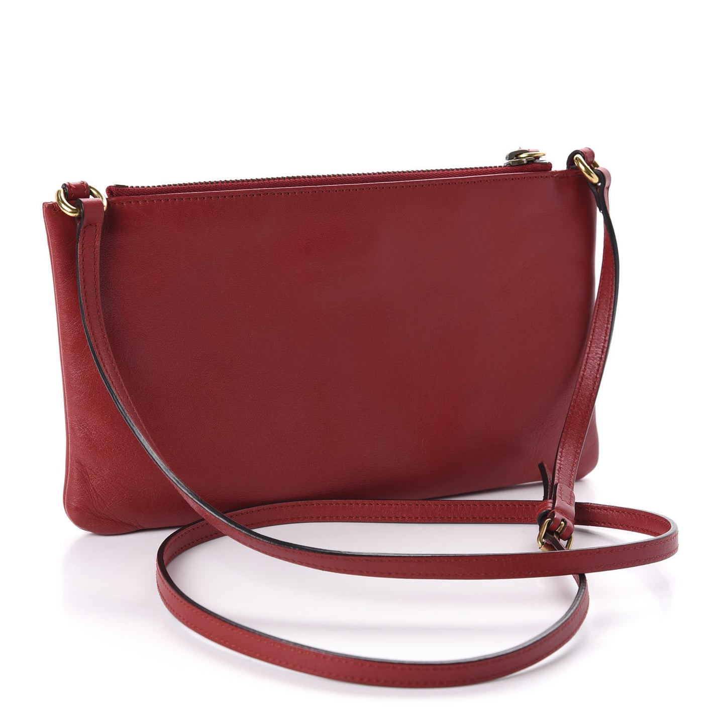 Calfskin Matelasse Small GG Marmont Double Zip Shoulder Bag Hibiscus Red