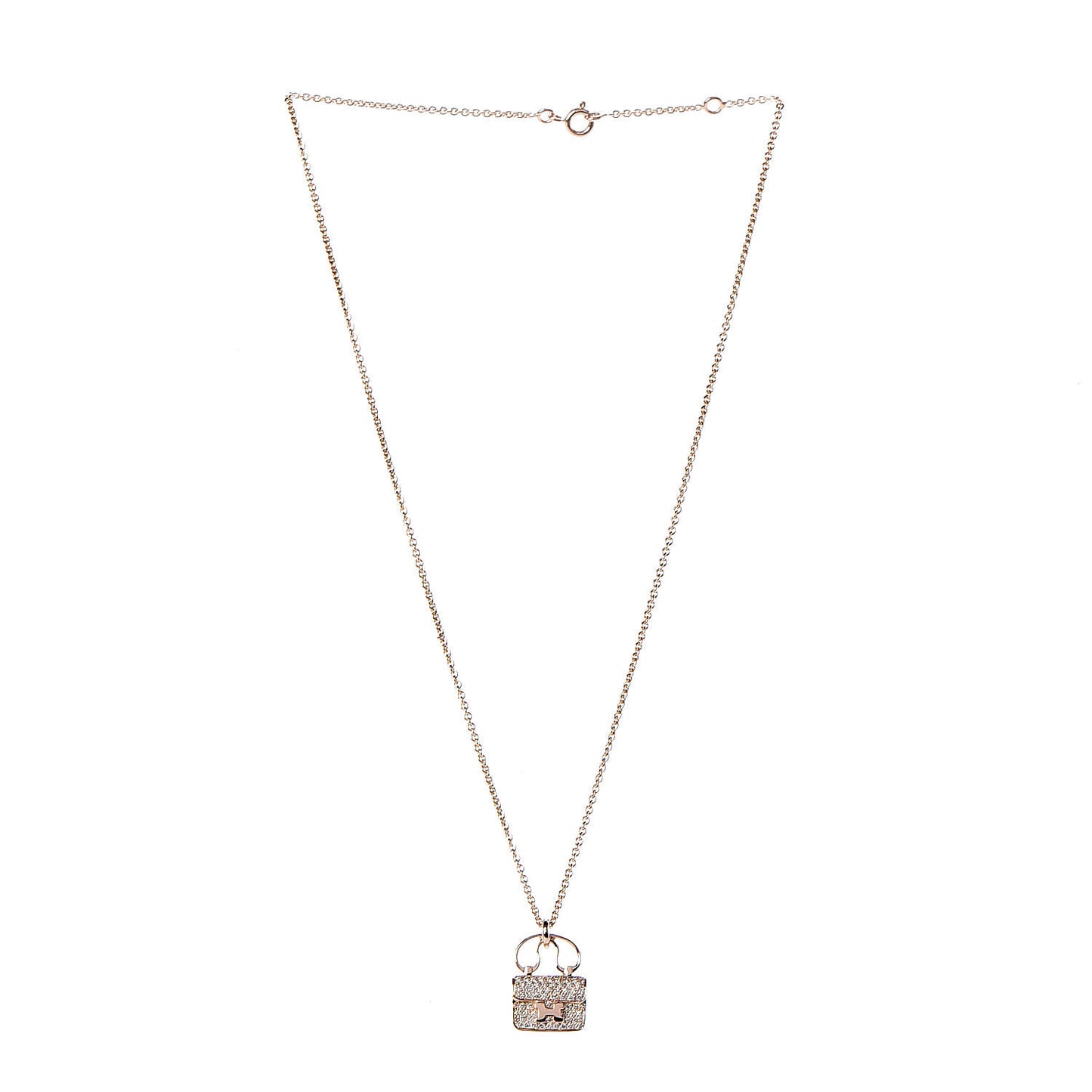 18K Rose Gold Diamond Constance Amulette Pendant Necklace
