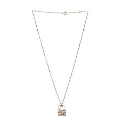 Hermes 18K Rose Gold Diamond Constance Amulette Pendant Necklace 3 of 7