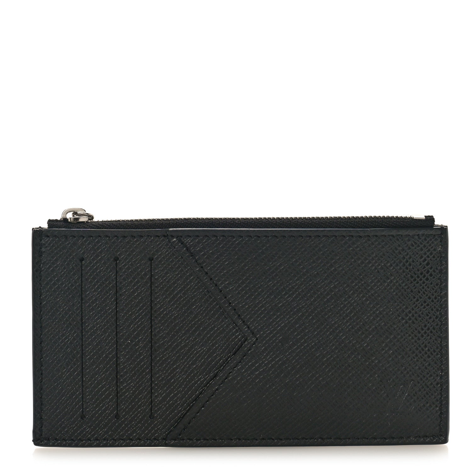 Louis Vuitton Taiga Coin Card Holder Black 1 of 9