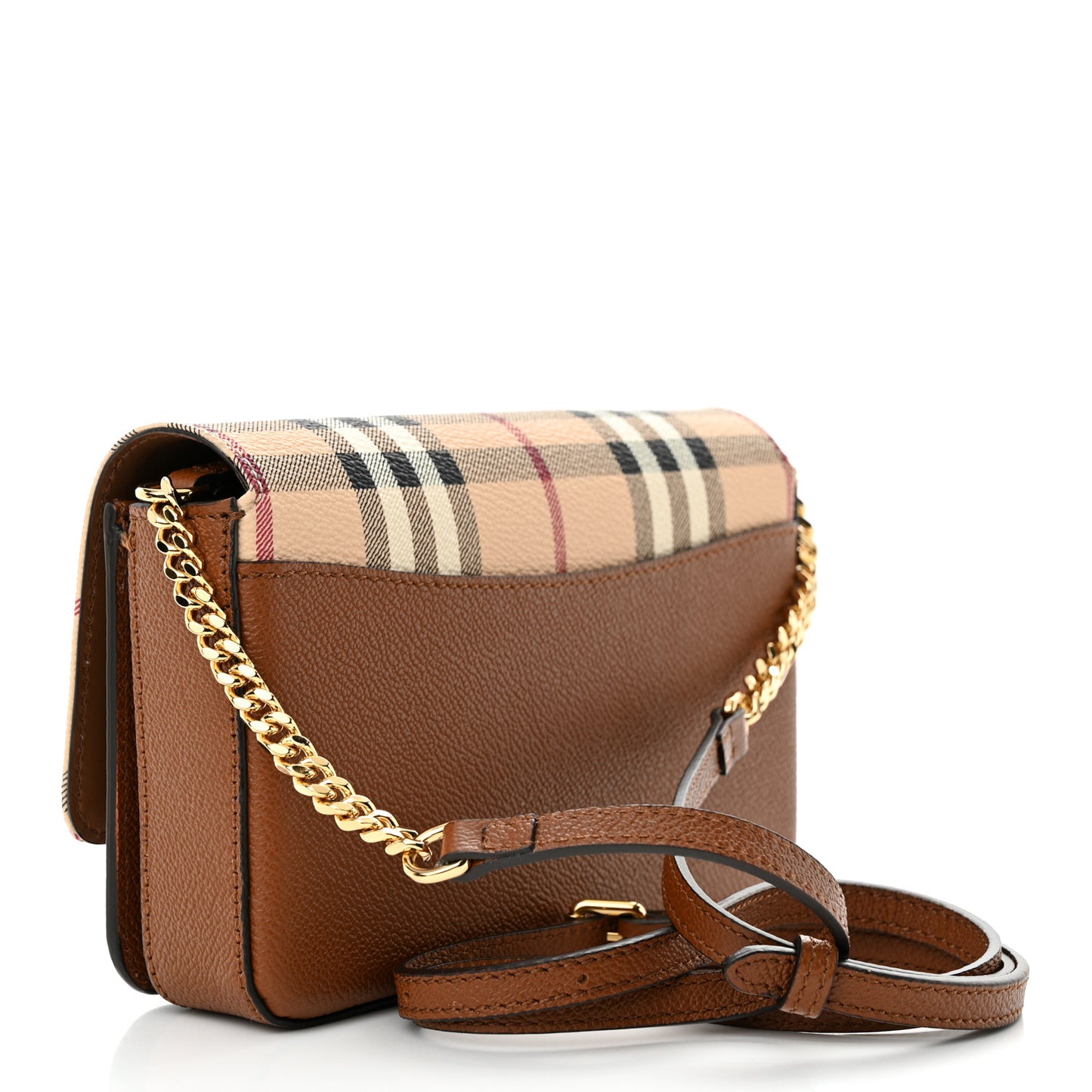 Calfskin Haymarket Check Hayes Crossbody Bright Toffee