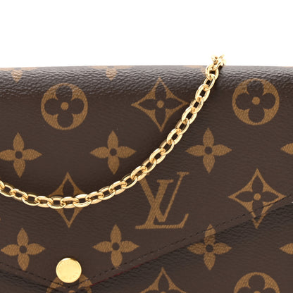 Louis Vuitton Monogram Pochette Felicie Chain Wallet Fuchsia 10 of 13