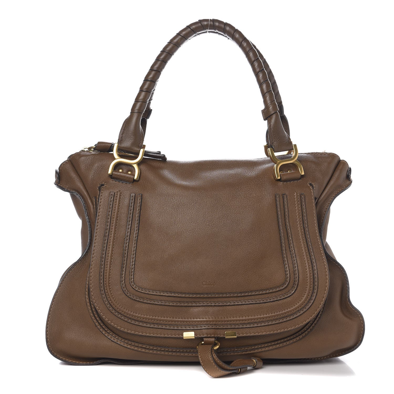 Chloe Calfskin Large Marcie Satchel Barbour Khaki 1 of 8