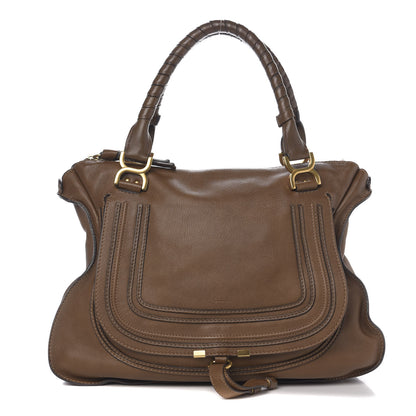 Chloe Calfskin Large Marcie Satchel Barbour Khaki 1 of 8
