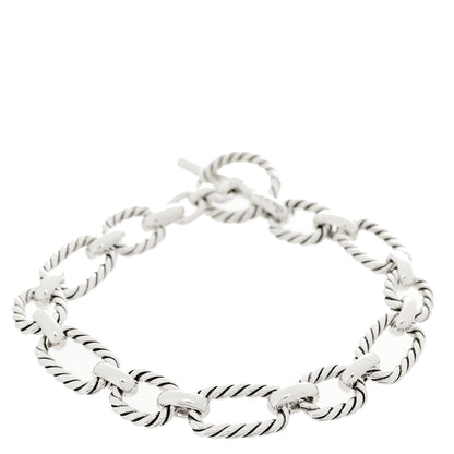 David Yurman Sterling Silver Blue Sapphire 9.5mm Cushion Link Bracelet 1 of 3