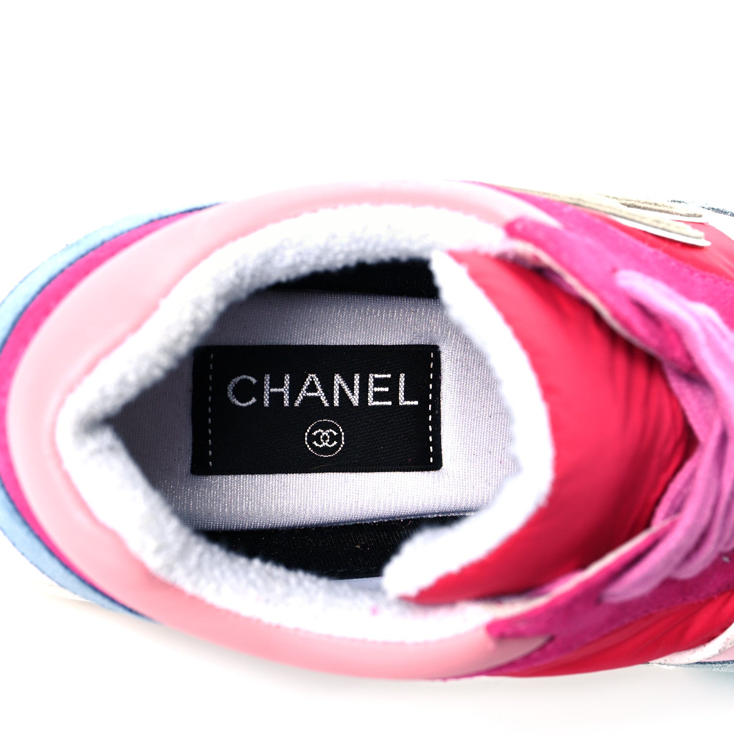Chanel Nylon Calfskin Suede Womens CC Sneakers 40 Fuchsia Pink 7 of 10
