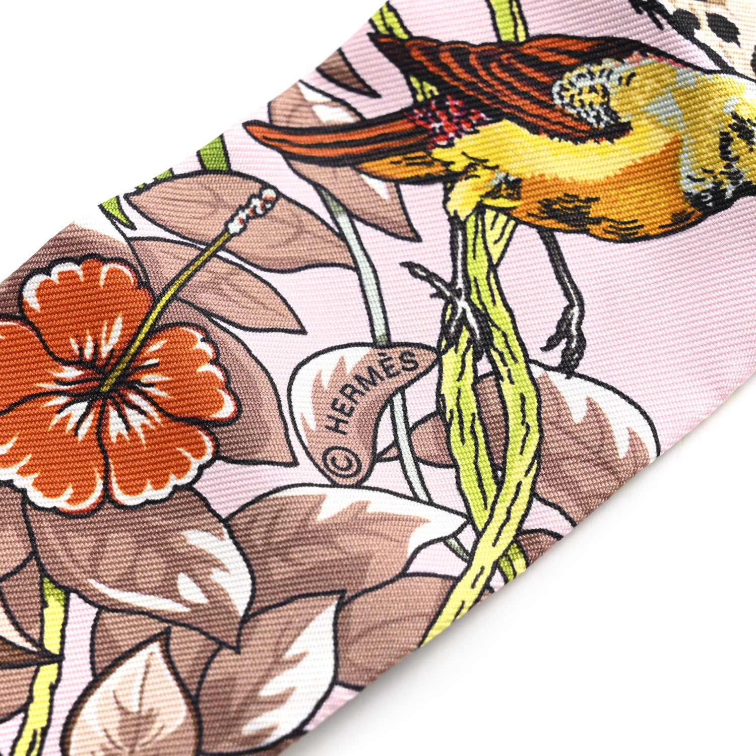 Hermes Silk Jungle Love Love Twilly Rose Pale Etoupe 3 of 4