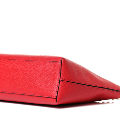 Valentino Garavani Grained Calfskin Small Rockstud Shoulder Tote Rouge Pur 6 of 16