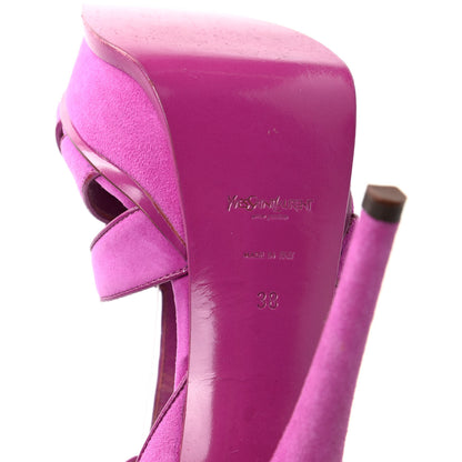 Saint Laurent Suede Tribute 105 Platform Sandals 38 Orchid 9 of 11