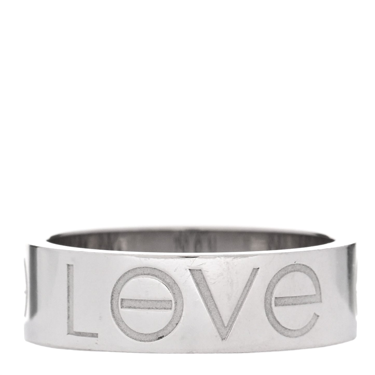 18K White Gold 5.5mm Engraved LOVE Ring 51 5.75