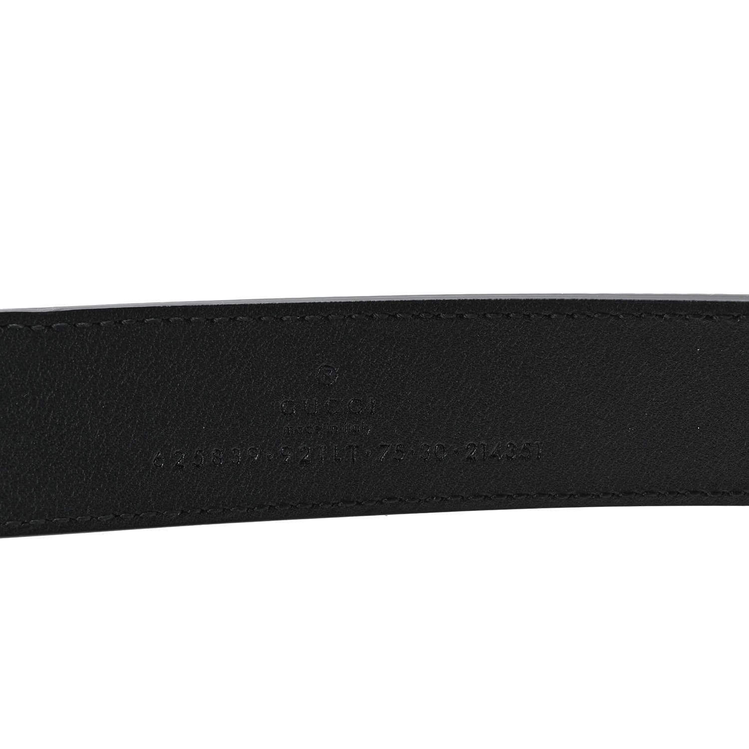 Gucci GG Supreme Monogram Matte Plutone Calfskin Double G 30mm Belt 75 30 Beige Ebony Black 3 of 5