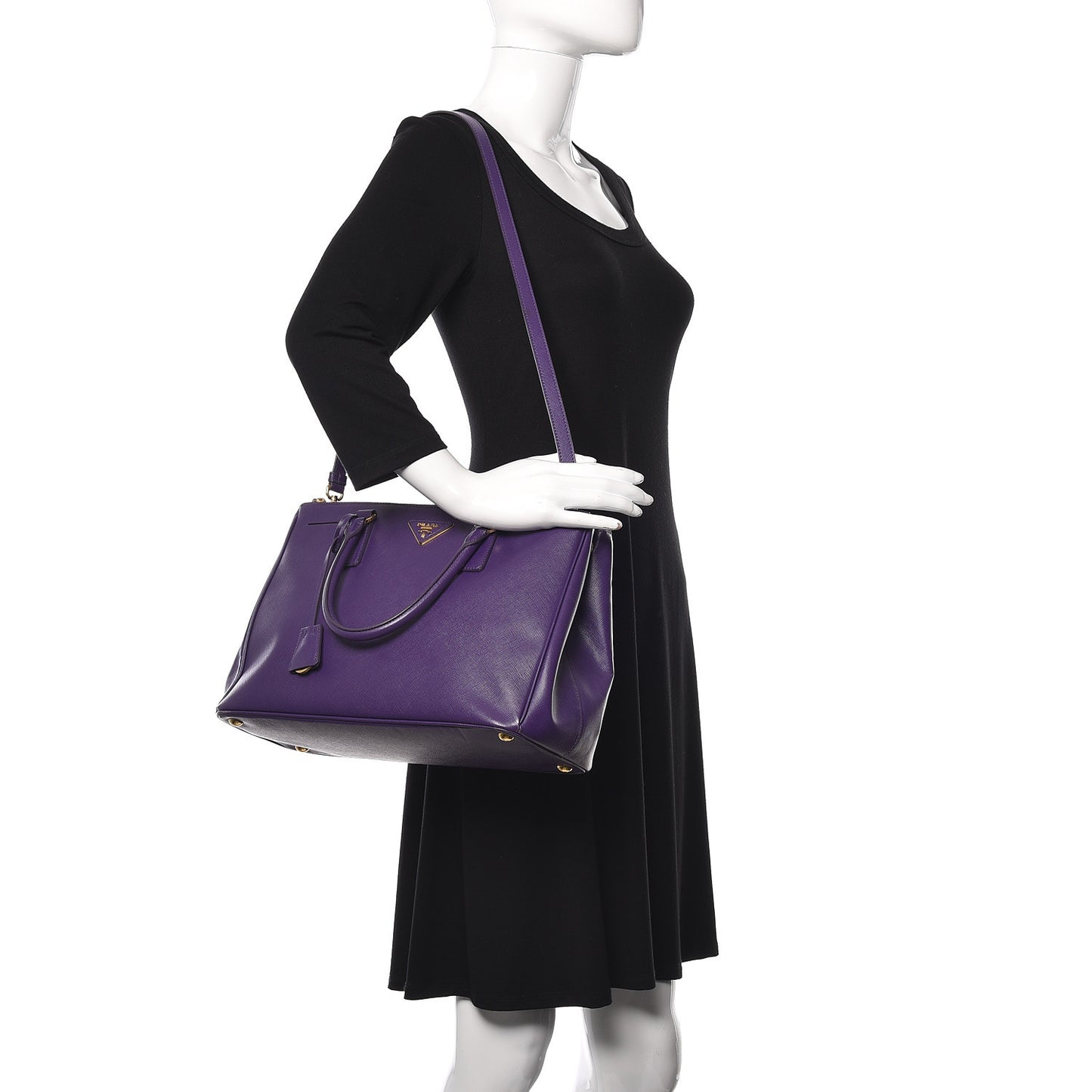Saffiano Medium Galleria Double Zip Tote Viola