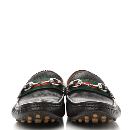 Gucci Calfskin Web Mens Horsebit Driver Loafers 8 Cocoa 2 of 9