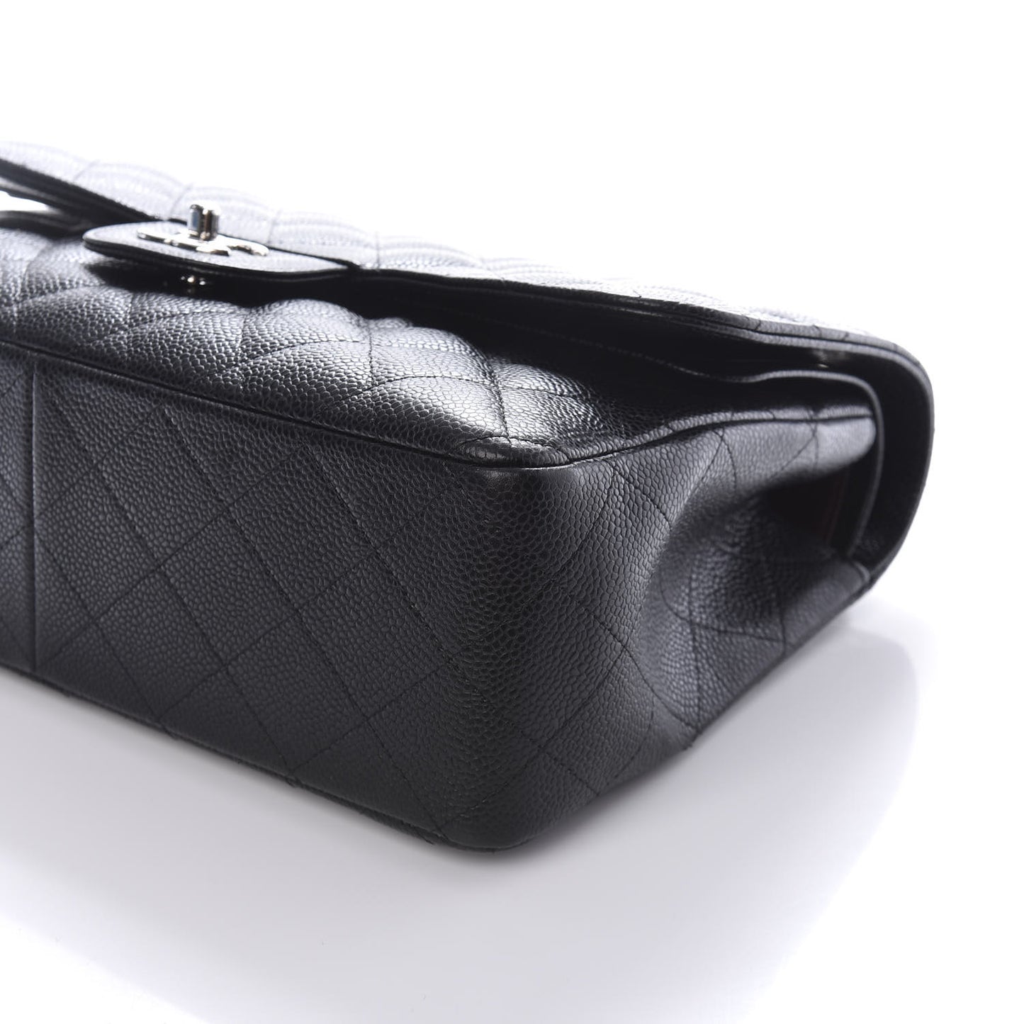 Caviar Quilted Jumbo Double Flap Black