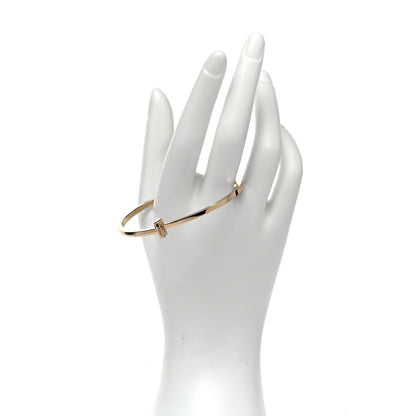 Tiffany 18K Rose Gold Narrow T T1 Hinged Bangle Bracelet 2 of 5