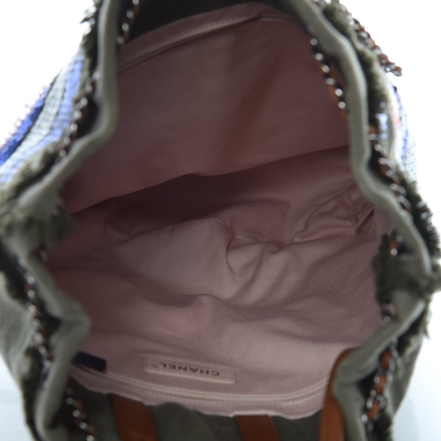 Canvas Sequins Cubano Trip Backpack Khaki