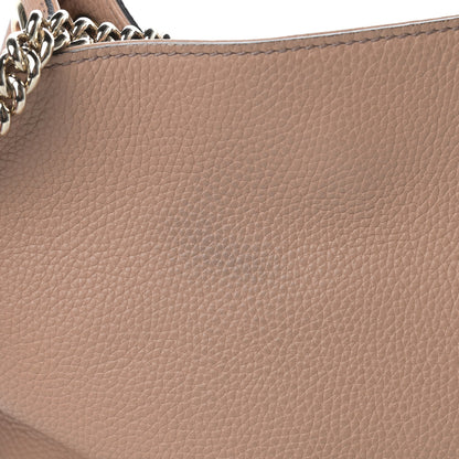 Gucci Pebbled Calfskin Medium Soho Chain Shoulder Bag Rose Beige 12 of 12