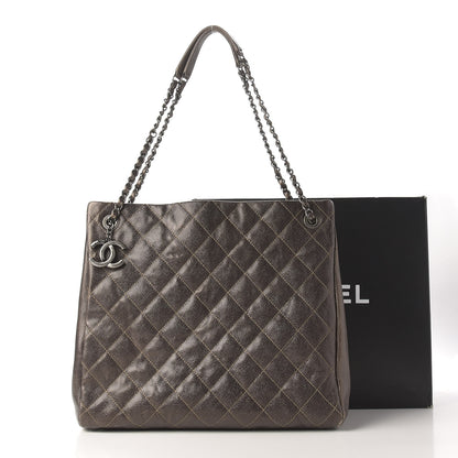 Chanel Iridescent Caviar Quilted Tall Chic Shopping Tote Dark Gold 15 of 15