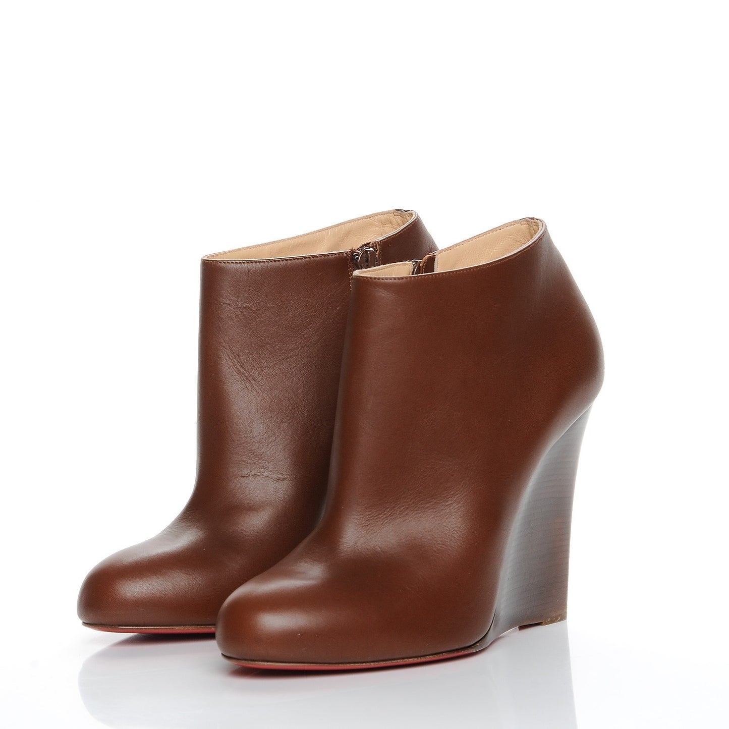 Nappa Belle Zeppa 100 Wedge Ankle Boots 39 Brown